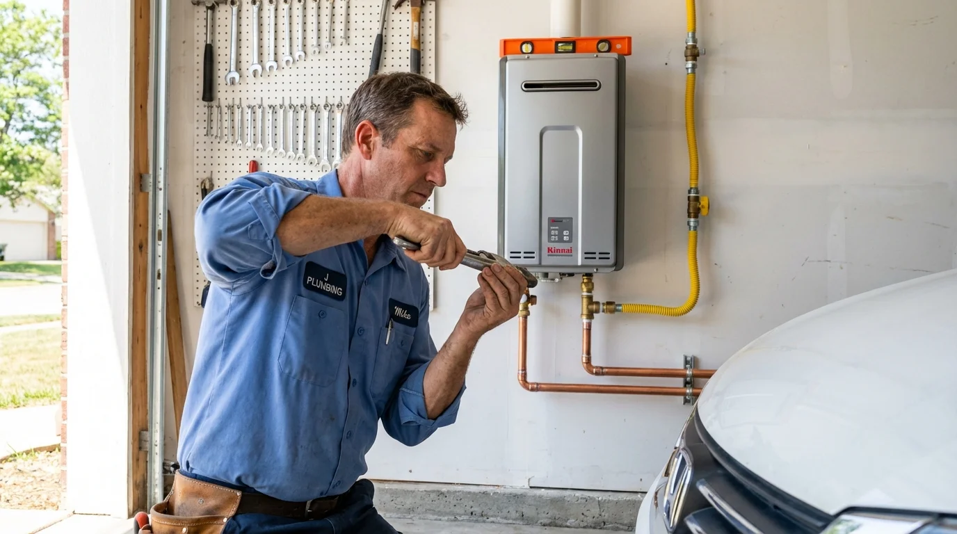Tankless water heater installation by a Johns Plumbing LLC plumber in Rome